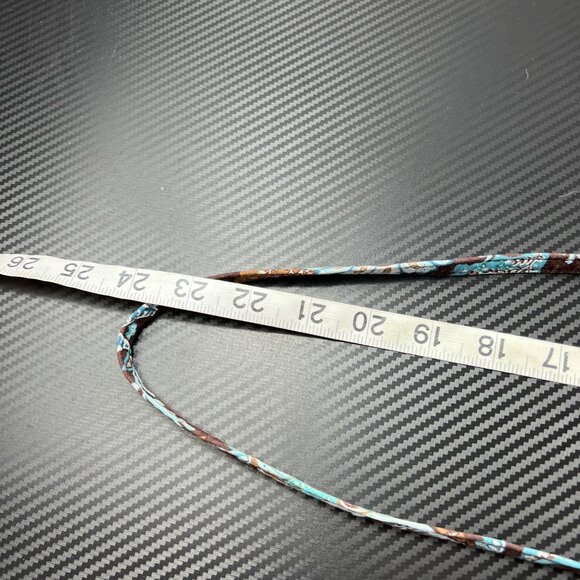 Vera Bradley Java Brown Blue Retired TriFold Wallet Crossbody Wristlet Purse - Picture 12 of 13